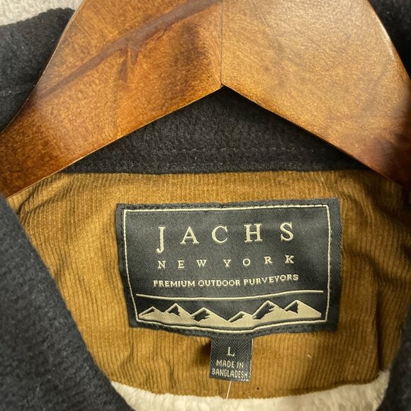 NEW Jachs New York Men's Size L Wool Blend Shirt Jacket Black Sherpa Lining - Picture 4 of 10